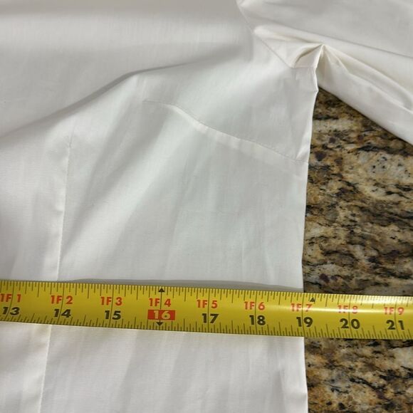David Brooks Women's Cotton Blend Off White Button-Up Shirt Size 12 - Picture 9 of 11